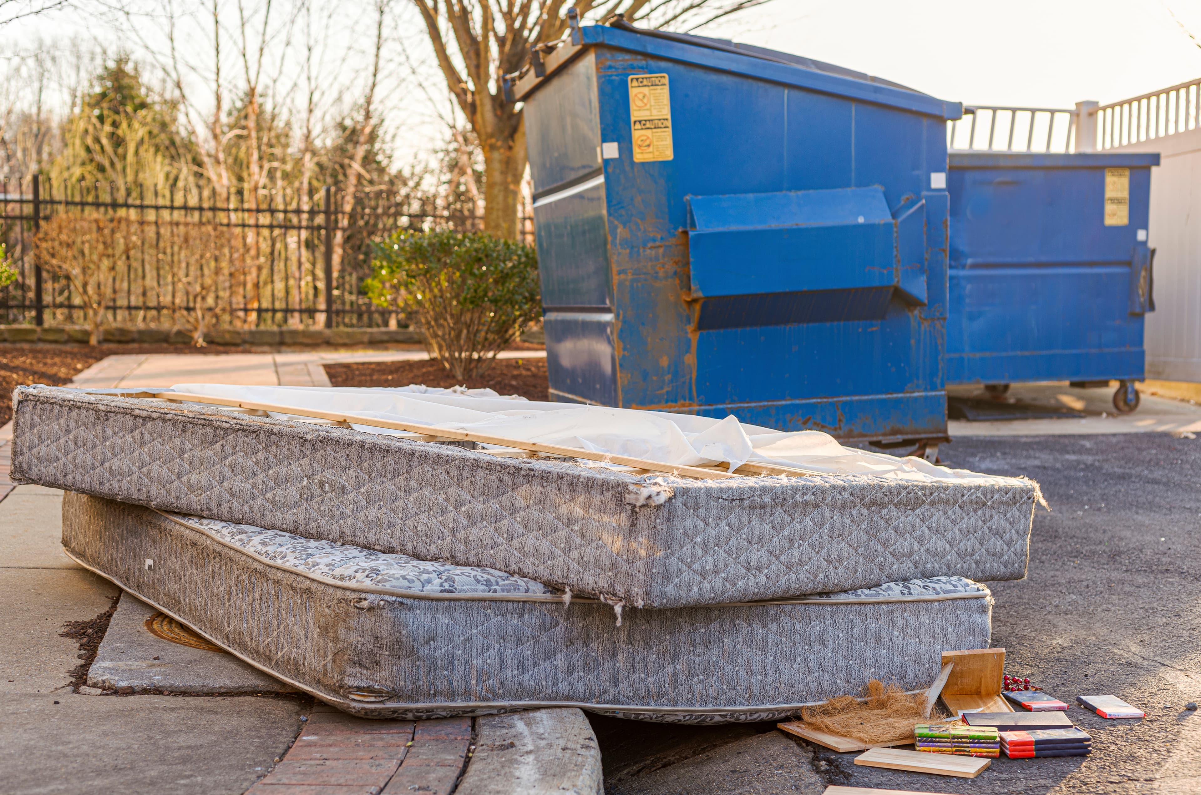 Mattress ready for the trailer